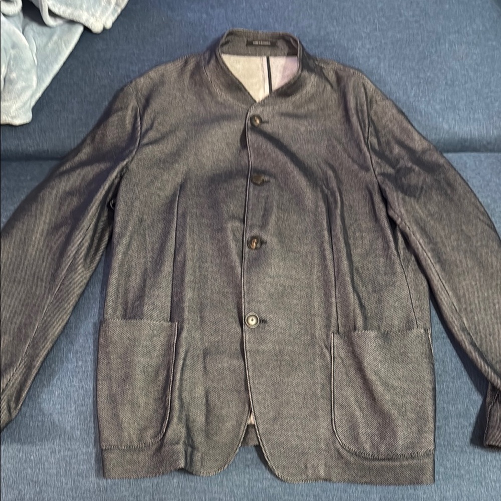 Emporio Armani Blue Sport Coat with Casual Unstructured Style
